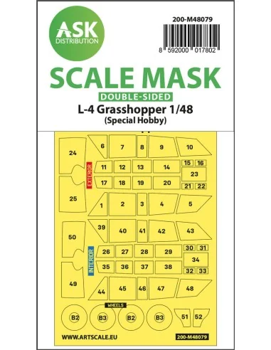 L-4 Grasshopper double-sided self-adhesive mask for Special Hobby, ...