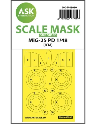 MiG-25 PD one-sided mask self-adhesive pre-cutted for ICM, 1/48 - A...