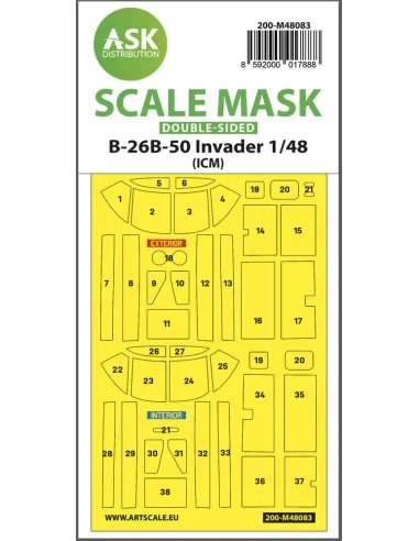 B-26B-50 Invader double-sided mask self-adhesive pre-cutted for ICM...