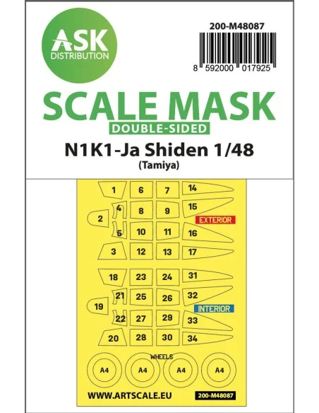 N1K1-Ja Shiden double-sided mask self-adhesive pre-cutted for Tamiy...