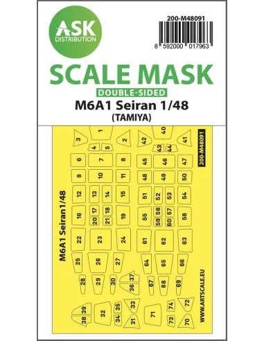M6A1 Seiran double-sided mask self-adhesive pre-cutted for Tamiya, ...