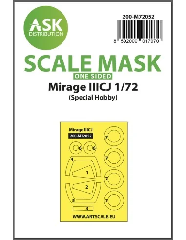 Mirage IIICJ one-sided painting express mask for Special Hobby, 1/7...
