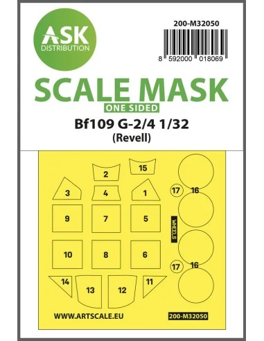 Messerschmitt Bf 109G-2/G-4 one-sided express masks for Revell, 1/3...