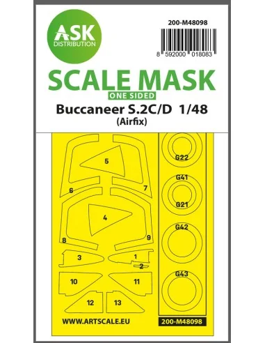 Buccaneer S.2C/D one-sided mask self-adhesive, pre-cutted for Airfi...