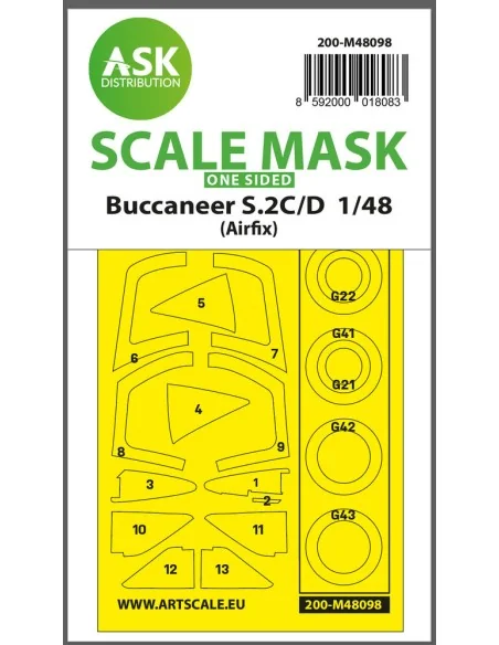 Buccaneer S.2C/D one-sided mask self-adhesive, pre-cutted for Airfi...