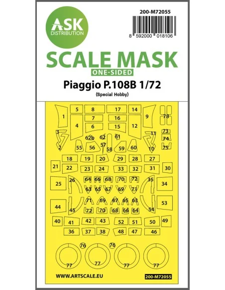 Piaggio P.108B one-sided painting express mask for Special Hobby, 1...