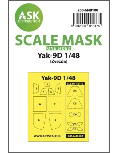 Yak-9D one-sided express mask, self-adhesive, pre-cutted for Zvezda...