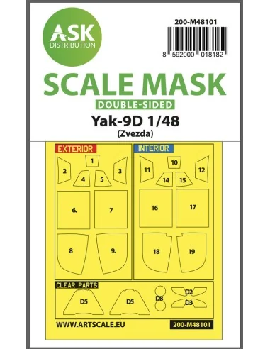 Yak-9D double-sided express mask, self-adhesive, pre-cutted for Zve...
