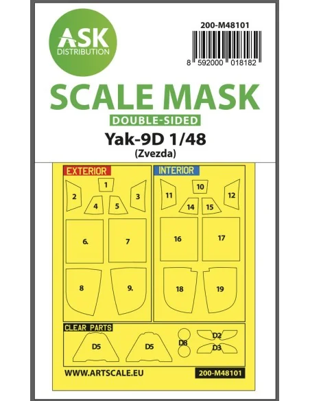 Yak-9D double-sided express mask, self-adhesive, pre-cutted for Zve...