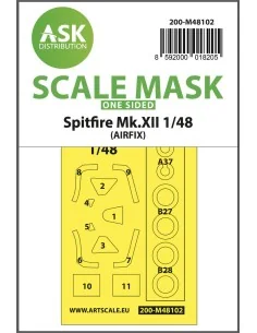 Spitfire Mk.XII one-sided mask self-adhesive, pre-cutted for Airfix...