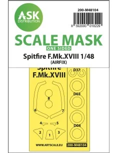 Spitfire F.Mk.XVIII one-sided mask self-adhesive, pre-cutted for Ai...