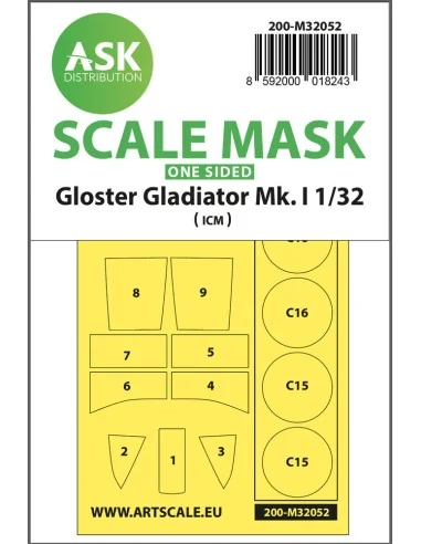 Gloster Gladiator Mk.I one-sided painting mask for Revell / ICM, 1/...