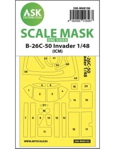 B-26C-50 Invader one-sided mask self-adhesive pre-cutted for ICM, 1...