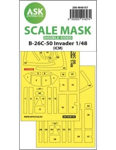 B-26C-50 Invader double-sided mask self-adhesive pre-cutted for ICM...