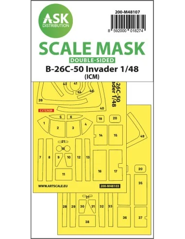 B-26C-50 Invader double-sided mask self-adhesive pre-cutted for ICM...