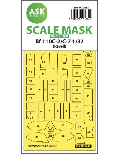 Messerschmitt Bf 110C-2/C-7 one-sided express masks for Revell, 1/3...