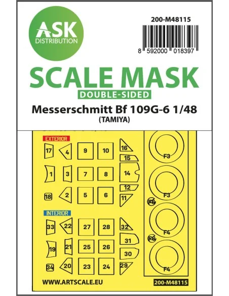 Messerschmitt Bf 109G-6 double-sided express mask, self-adhesive an...