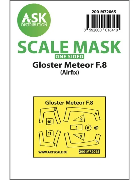 Gloster Meteor F.8 one-sided express mask for Airfix, 1/72 - Art Sc...