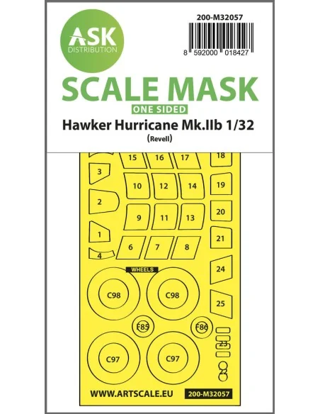 Hawker Hurricane Mk.IIB one-sided express masks for Revell, 1/32 - ...