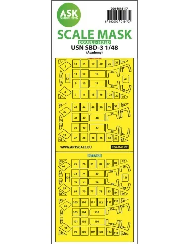 USN SBD-3 double-sided express mask, self-adhesive and pre-cutted f...