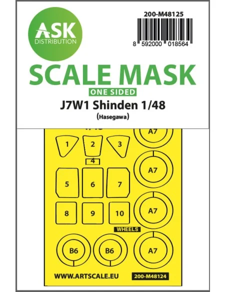 J7W1 Shinden one-sided express mask, self-adhesive and pre-cutted f...