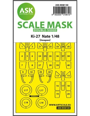 Ki-27 Nate double-sided express mask for Hasegawa, 1/48 - Art Scale...