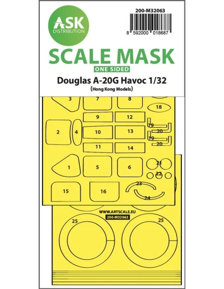 A-20G Havoc one-sided express self adhesive mask for HK Models, 1/3...