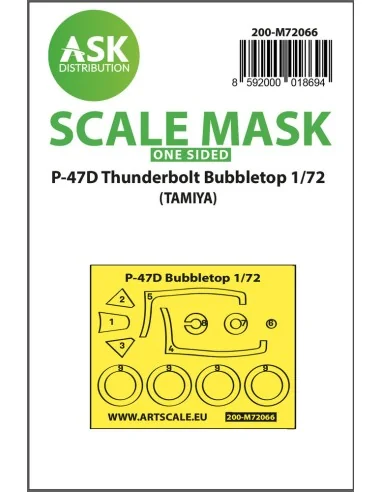 P-47D Thunderbolt Bubbletop one-sided express mask for Tamiya, 1/72...