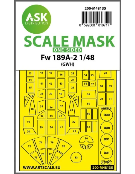 Fw 189A-2 one-sided express mask for Great Wall Hobby, 1/48 - Art S...