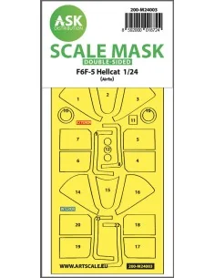 F6F-5 Hellcat double-sided express masks for Airfix, 1/24 - Art Sca...