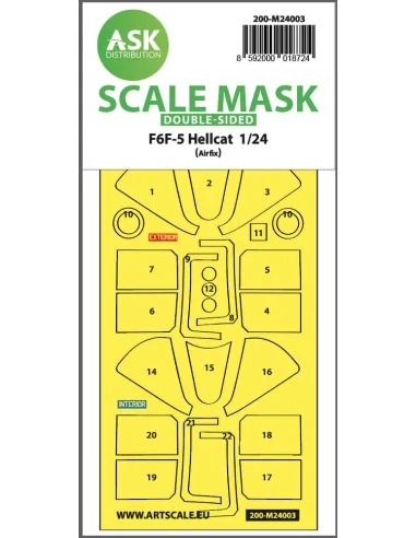 F6F-5 Hellcat double-sided express masks for Airfix, 1/24 - Art Sca...