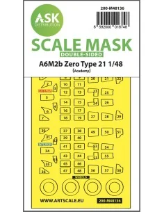 A6M2b Zero Type 21 double-sided express mask for Academy, 1/48 - Ar...