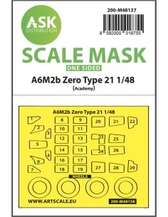 A6M2b Zero Type 21 one-sided express mask for Academy, 1/48 - Art S...