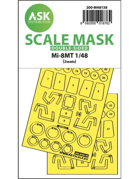 Mil Mi-8MT one-sided express fit mask for Zvezda, 1/48 - Art Scale ...