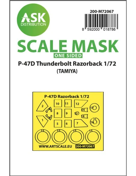 P-47D Thunderbolt Razorback one-sided express mask for Tamiya, 1/72...