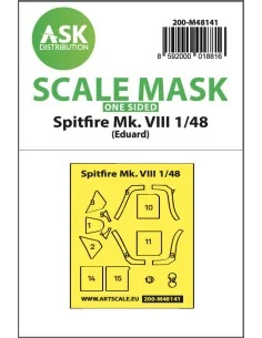 Spitfire Mk.VIII one-sided express fit mask for Eduard, 1/48 - Art ...