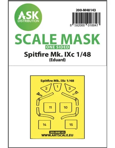Spitfire Mk.IXc one-sided express fit mask for Eduard, 1/48 - Art S...