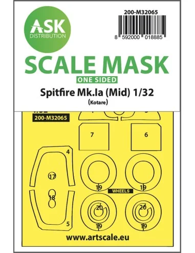 Spitfire Mk.Ia (mid) one-sided express fit and self adhesive mask f...