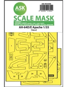 AH-64D/E double-sided mask with inside white rubber mask for Takom,...