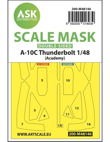 A-10C Thunderbolt double-sided express fit mask for Academy, 1/48 -...