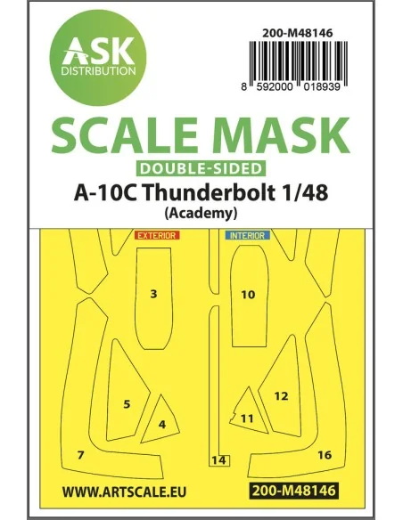 A-10C Thunderbolt double-sided express fit mask for Academy, 1/48 -...