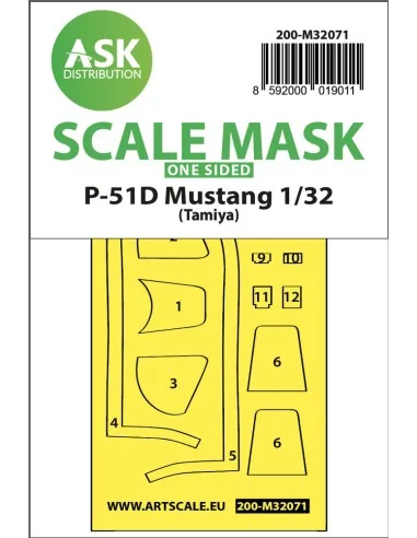 P-51D Mustang one-sided fit mask for Tamiya, 1/32 - Art Scale Kit 2...