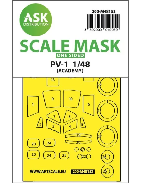 PV-1 Ventura one-sided express fit mask for Academy, 1/48 - Art Sca...