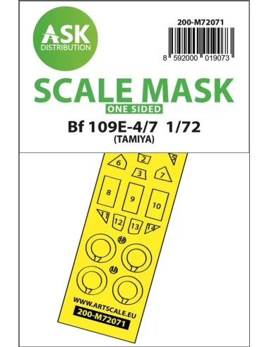 Bf 109E-4/7 one-sided express fit mask for Tamiya, 1/72 - Art Scale...