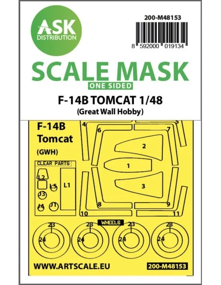F-14B Tomcat one-sided express fit mask for Great Wall Hobby, 1/48 ...
