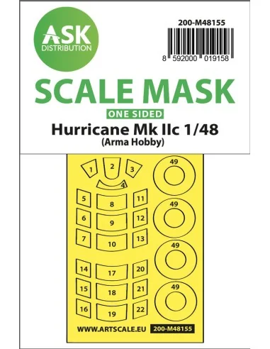 Hawker Hurricane Mk.II one-sided express mask for Arma Hobby, 1/48 ...