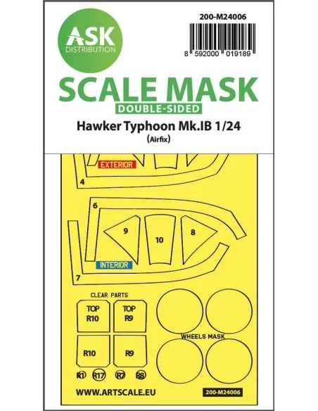 Hawker Typhoon Mk.IB double-sided express masks for Airfix, 1/24 - ...