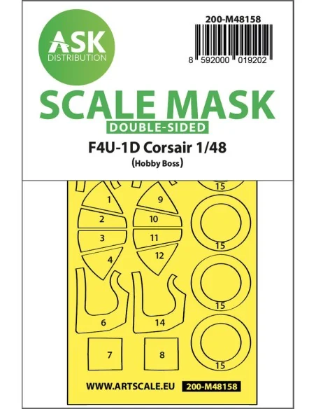 F4U-1D Corsair double-sided express mask for Hobby Boss, 1/48 - Art...