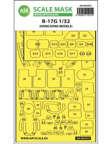 B-17G express fit mask for HK Models, 1/32 - Art Scale Kit 200-M32072