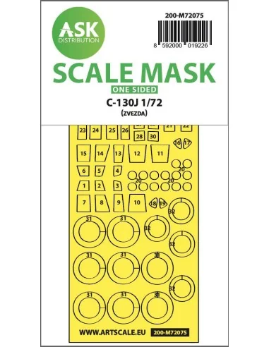 C-130J one-sided express fit mask for Zvezda, 1/72 - Art Scale Kit ...